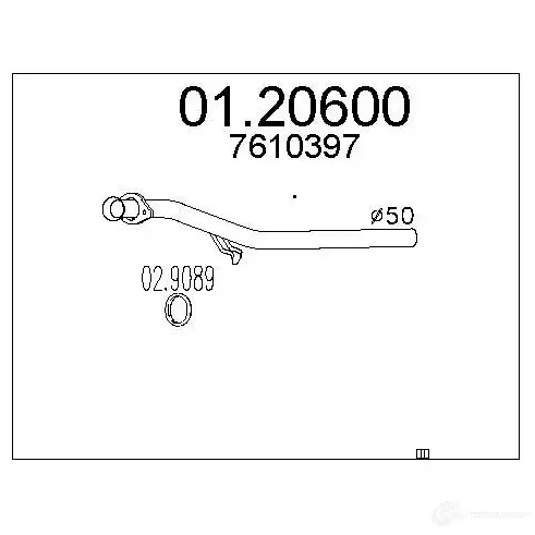 Выхлопная труба глушителя MTS 8033464010355 0120600 N6 ZR4PB 1695159 изображение 0