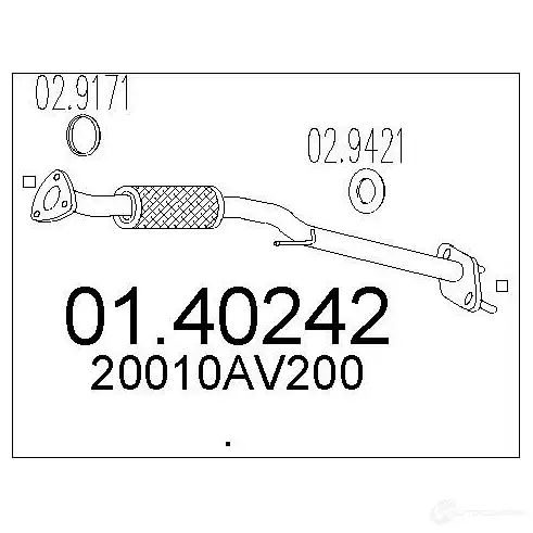 Выхлопная труба глушителя MTS 0140242 8033464451745 G4X XJ8 1695528 изображение 0