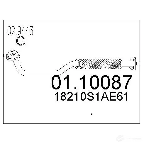 Выхлопная труба глушителя MTS 1693965 0110087 KF 6Y3A8 8033464446819