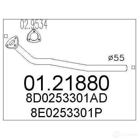 Выхлопная труба глушителя MTS 8033464011543 5B OFB 0121880 1695272 изображение 0