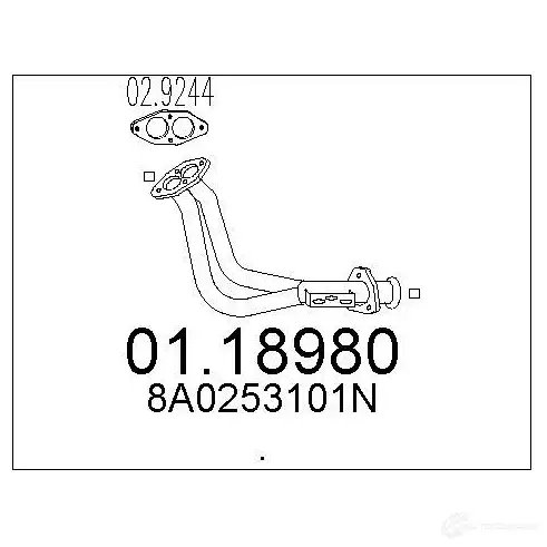 Выхлопная труба глушителя MTS 1694913 6DD N1K 0118980 8033464433208