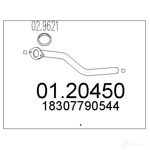 Выхлопная труба глушителя MTS V004 F 1695146 0120450 8033464010218 изображение 0