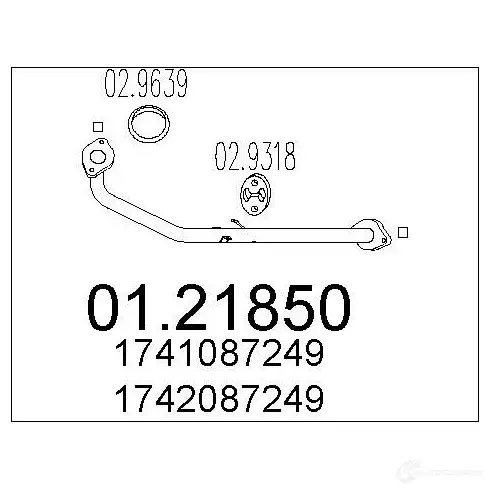 Выхлопная труба глушителя MTS T H3CMP 0121850 1695269 8033464011512 изображение 0