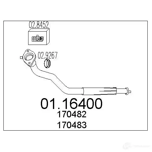 Выхлопная труба глушителя MTS 1694721 GK Q5C 8033464006907 0116400 изображение 0