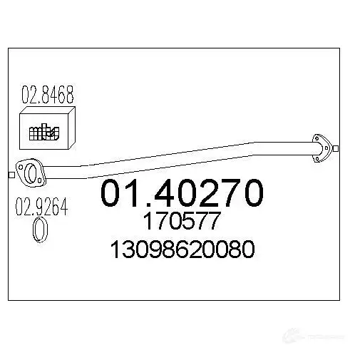Выхлопная труба глушителя MTS 1695555 AL NYR 0140270 8033464013202
