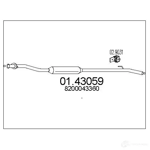 Выхлопная труба глушителя MTS 0143059 1695904 4A 5LLS 8033464458416 изображение 0