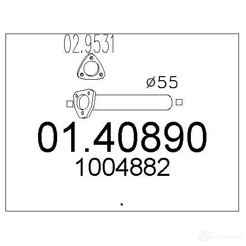Выхлопная труба глушителя MTS 8033464013745 0140890 1695659 95KL7G 9