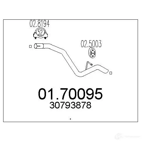 Выхлопная труба глушителя MTS O07T 7 8033464899448 0170095 1699569