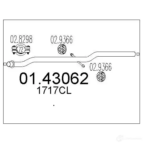 Выхлопная труба глушителя MTS 8033464509293 S DTFYM 1695907 0143062
