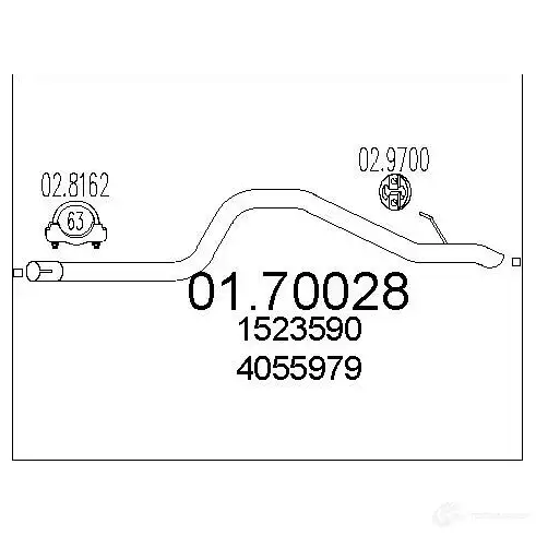 Выхлопная труба глушителя MTS W T5VU1 1699503 8033464307844 0170028 изображение 0