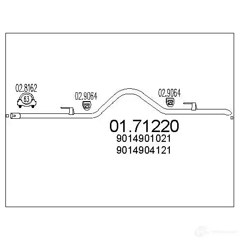 Выхлопная труба глушителя MTS 8033464039981 BE0 V5Y 0171220 1699703