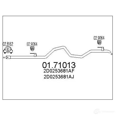 Выхлопная труба глушителя MTS 1699684 0171013 4E7V1 D 8033464456146 изображение 0