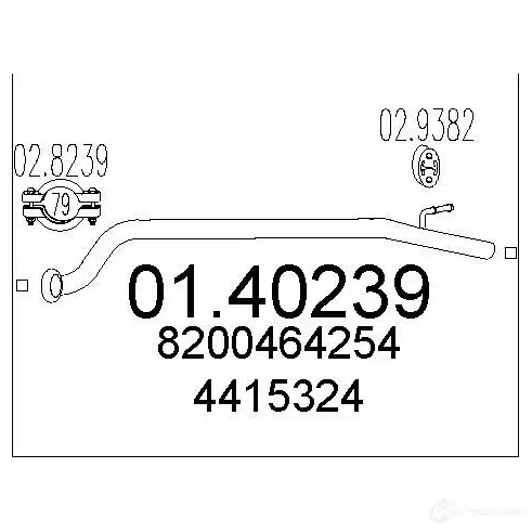 Выхлопная труба глушителя MTS 0140239 8033464451585 1695525 V5 MCBMU