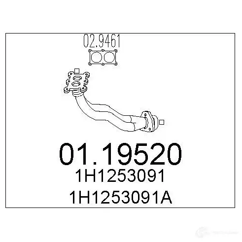 Выхлопная труба глушителя MTS 1694951 R ON10RZ 0119520 8033464009298