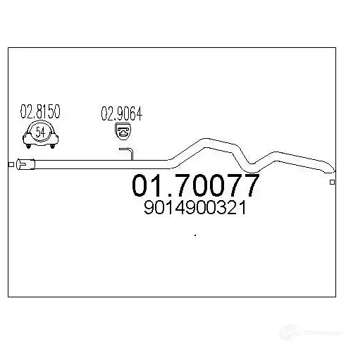 Выхлопная труба глушителя MTS 8033464452179 0OOAQR R 1699552 0170077