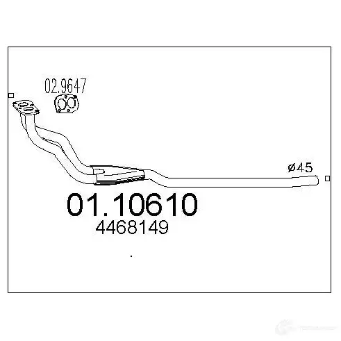 Выхлопная труба глушителя MTS 0110610 8033464001414 G1MO1M Q 1694210 изображение 0