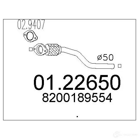Выхлопная труба глушителя MTS 8033464453688 JLT KC 0122650 1695346 изображение 0