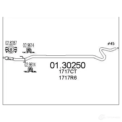 Выхлопная труба глушителя MTS 0130250 8033464012229 D HN05 1695420 изображение 0