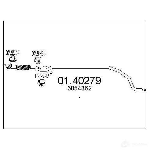 Выхлопная труба глушителя MTS 1695564 IM7J X 0140279 8033464898380