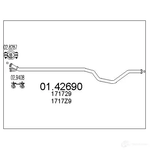 Выхлопная труба глушителя MTS 1695817 0142690 7 QSQ1 8033464015275 изображение 0