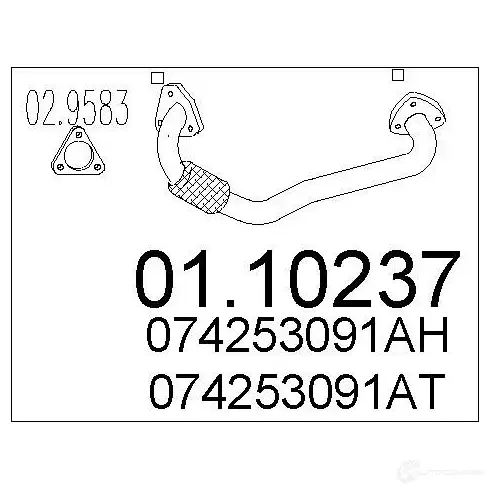 Выхлопная труба глушителя MTS 8033464456535 0110237 UG YAT 1694111 изображение 0