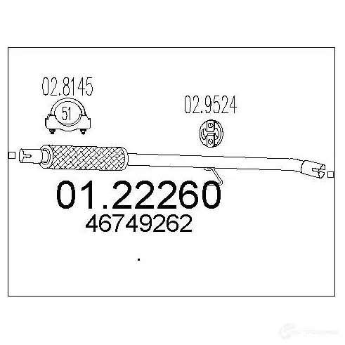 Выхлопная труба глушителя MTS 1695308 8033464230234 0122260 AX 2PBQ
