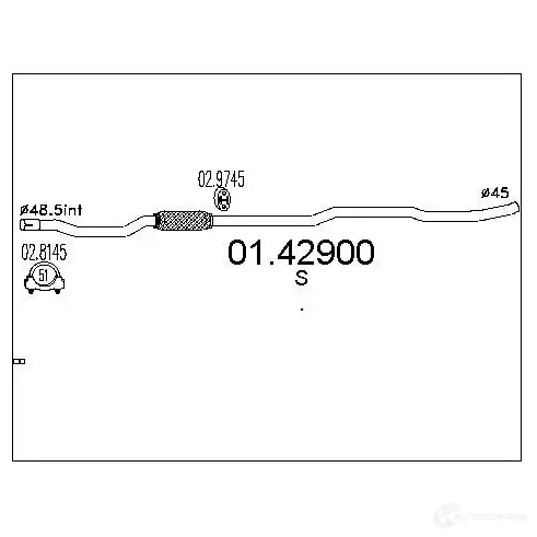 Выхлопная труба глушителя MTS 8033464230265 0142900 1695837 DHP3 9