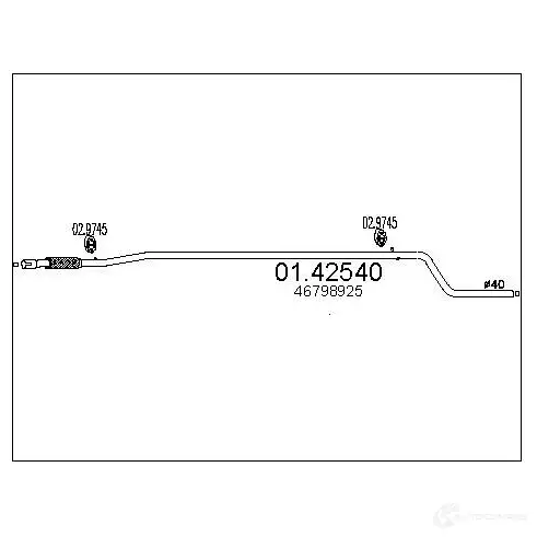 Выхлопная труба глушителя MTS 1695802 WLN8 GT 8033464015121 0142540