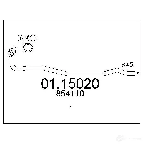 Выхлопная труба глушителя MTS 0Q8 M0H 1694594 8033464005566 0115020 изображение 0