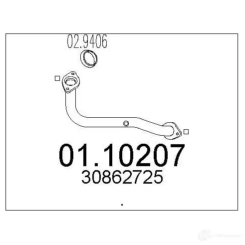 Выхлопная труба глушителя MTS JX9T4 8X 8033464454906 1694085 0110207