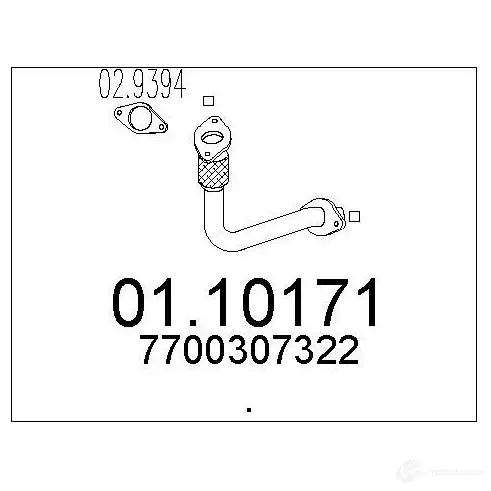 Выхлопная труба глушителя MTS 0110171 1694049 VCT1 FK 8033464453152