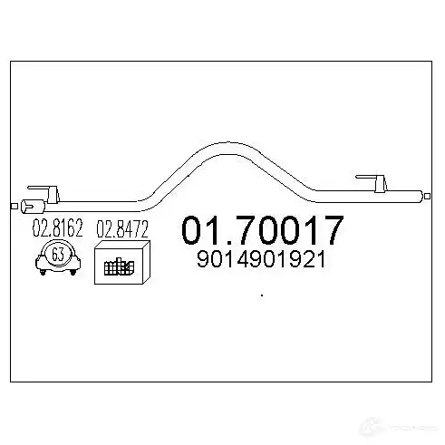 Выхлопная труба глушителя MTS 4I4G 1 1699492 0170017 8033464038885