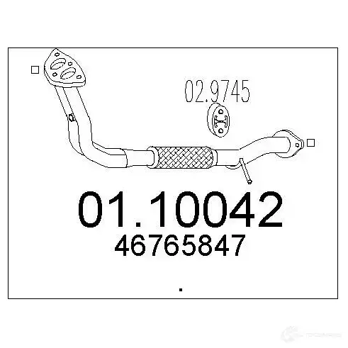 Выхлопная труба глушителя MTS 8033464000806 1693929 0110042 LTSZH LH