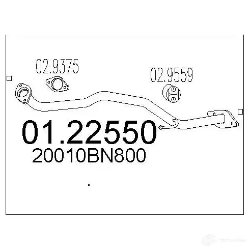 Выхлопная труба глушителя MTS 8033464451189 0122550 340FE L 1695336 изображение 0