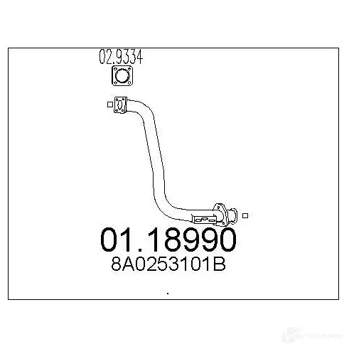 Выхлопная труба глушителя MTS 1694914 O4LO F 0118990 8033464433215