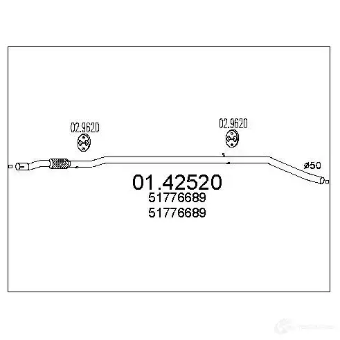 Выхлопная труба глушителя MTS 8033464015107 1695800 0142520 S9Y YP6V