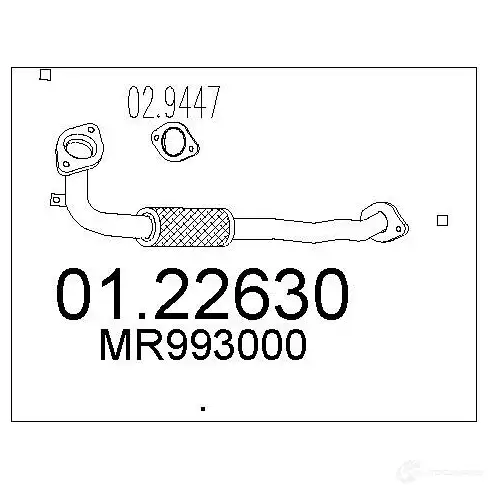 Выхлопная труба глушителя MTS 1695344 0122630 8033464452803 3 U3Q4
