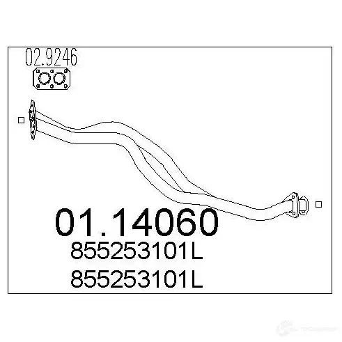 Выхлопная труба глушителя MTS 8033464004620 UF6ZZ 8 0114060 1694503 изображение 0