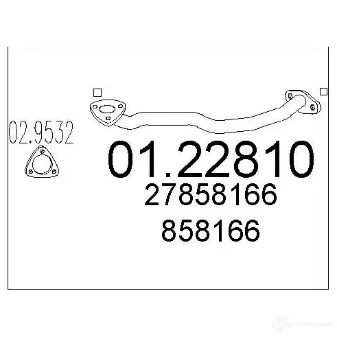 Выхлопная труба глушителя MTS 1695360 8033464457563 0122810 MF8D 2A изображение 0