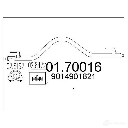 Выхлопная труба глушителя MTS 8033464038878 0170016 1699491 OLFGOD X
