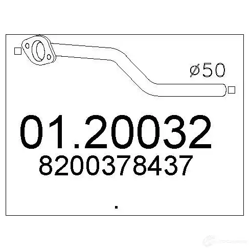Выхлопная труба глушителя MTS 8033464898953 0120032 1695014 U512G 5