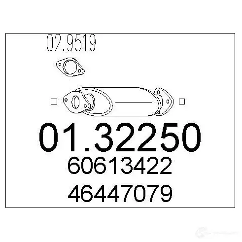 Передний глушитель MTS 8033464012830 1695471 0132250 J EH3SCS