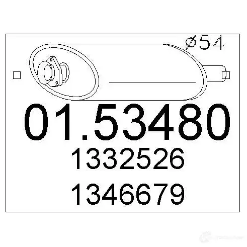 Передний глушитель MTS 8033464019945 1696888 0153480 C6Y NU5 изображение 0