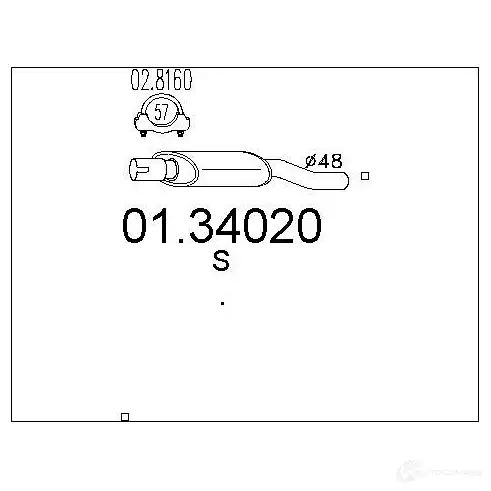 Передний глушитель MTS 0134020 8033464012977 HX 6PV9 1695483