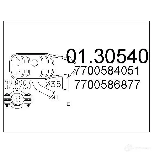 Передний глушитель MTS 8033464012373 0130540 3FKF3Y R 1695432