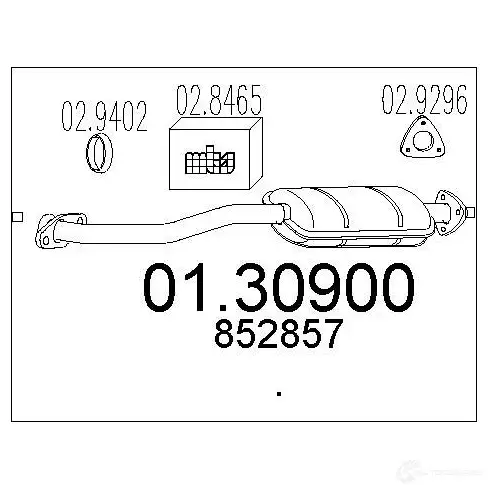 Передний глушитель MTS 1695453 0130900 FZ6 0U 8033464012649 изображение 0