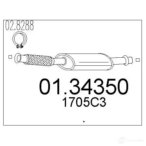 Передний глушитель MTS 0134350 1695486 8033464307134 R 6KBY изображение 0