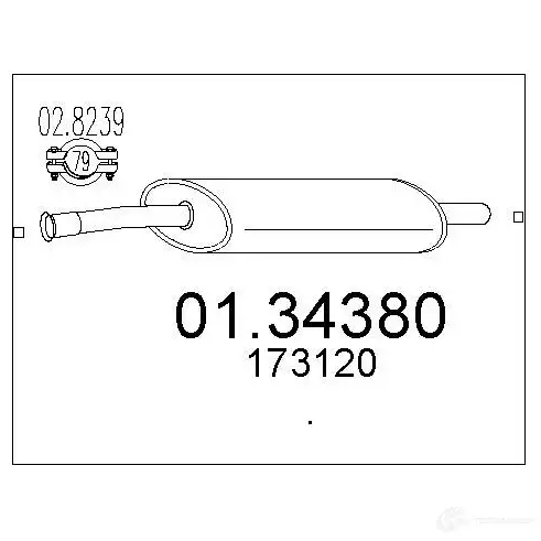 Передний глушитель MTS P5H3U LE 0134380 8033464481698 1695489 изображение 0