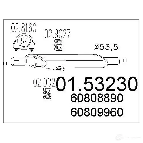 Передний глушитель MTS 0153230 8033464019693 W ZLWYE 1696863