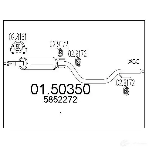 Резонатор MTS 1696243 8033464016838 M67 KY 0150350